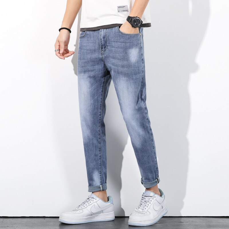 2022 New High Quality Mens Casual Cotton Long Pants Winter Autumn Male Jeans Clothing
